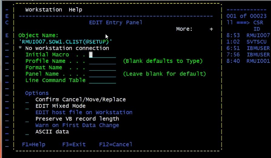 Edit Panel in Member